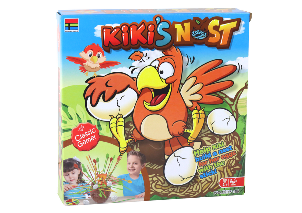 Rodinná hra Postav hnízdo pro kuřátko – s barevnými tyčinkami