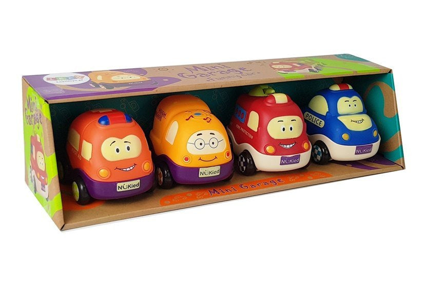 Sada autíček pro nejmenší – natahovací pohon 4 kusy