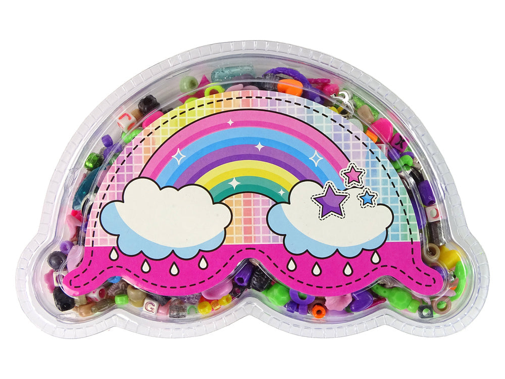 Sada barevných korálků na výrobu šperků s gumičkou a písmenky