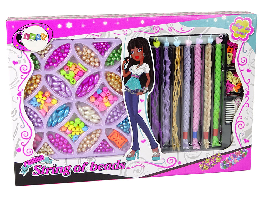 Sada korálků na vlasy a šperky s hřebenem a copánky