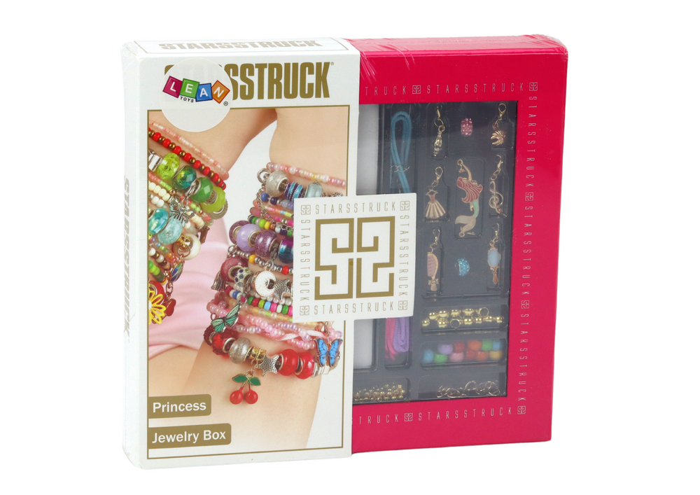 Sada na výrobu šperků s korálky – růžová s přívěsky