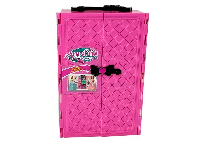 Sada panenek s šatníkem a oblečky v kufříku pro holky