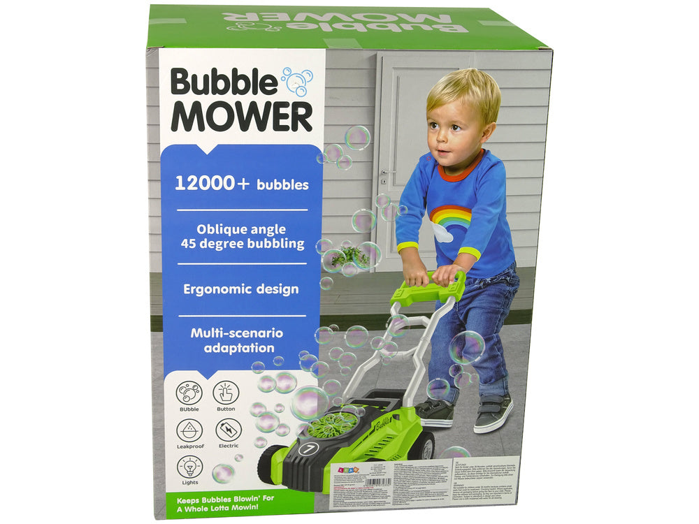 Sekačka na mýdlové bubliny s LED světly a příslušenstvím zelená