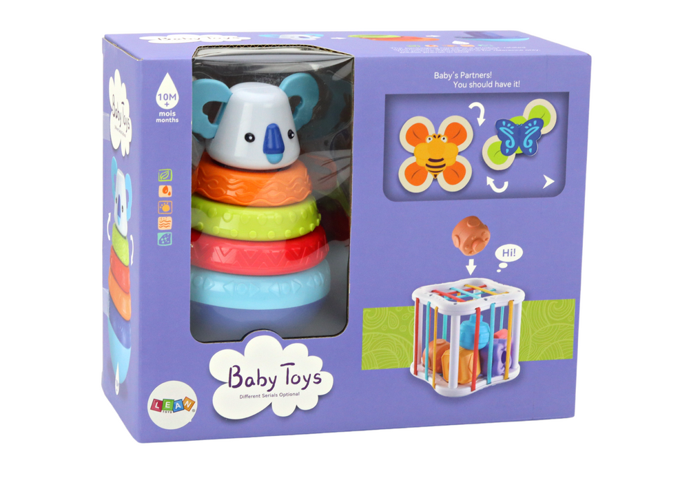 Sensorické hračky věž koala kostka – edukační set