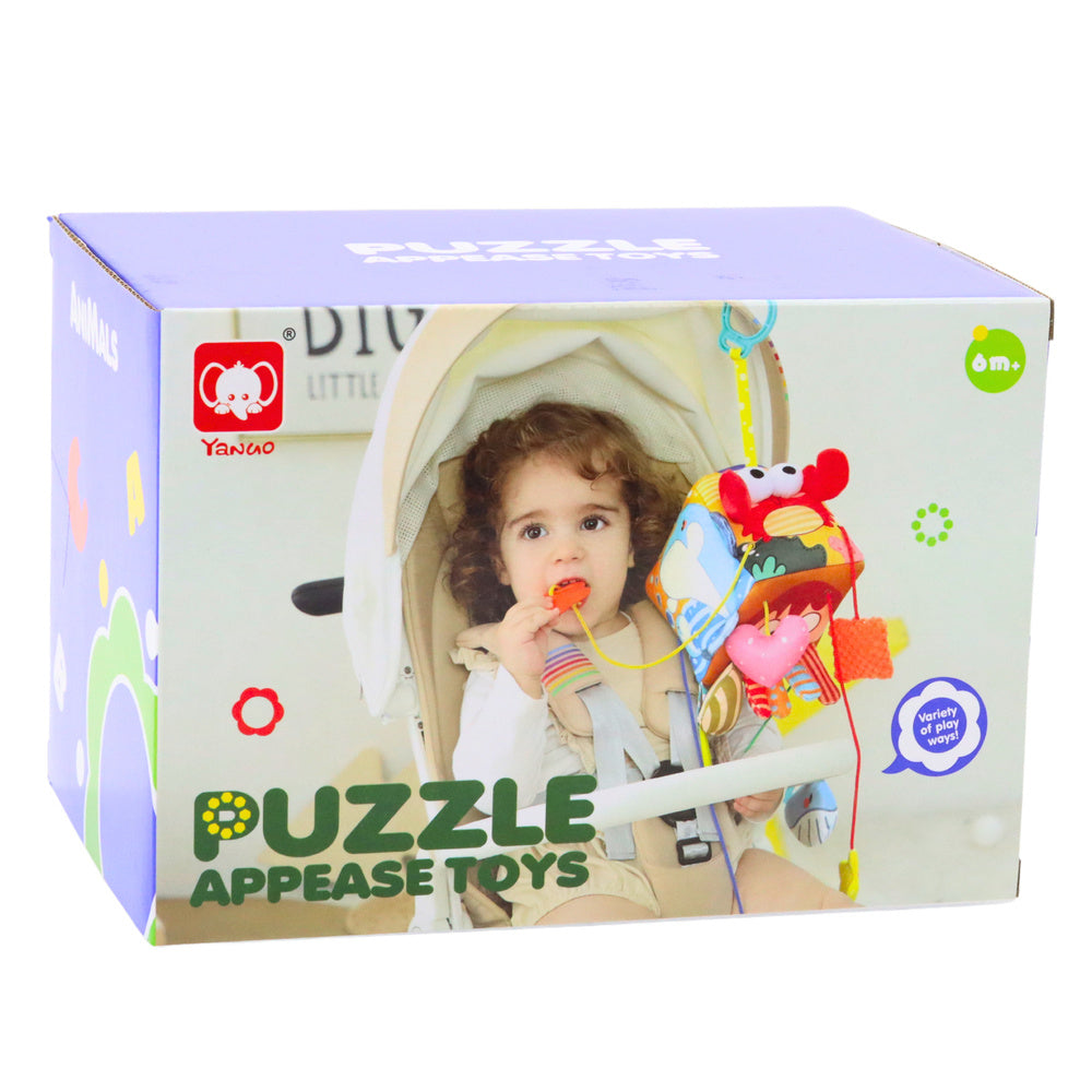 Senzorická kostka s přívěsky – mořská zvířátka do postýlky