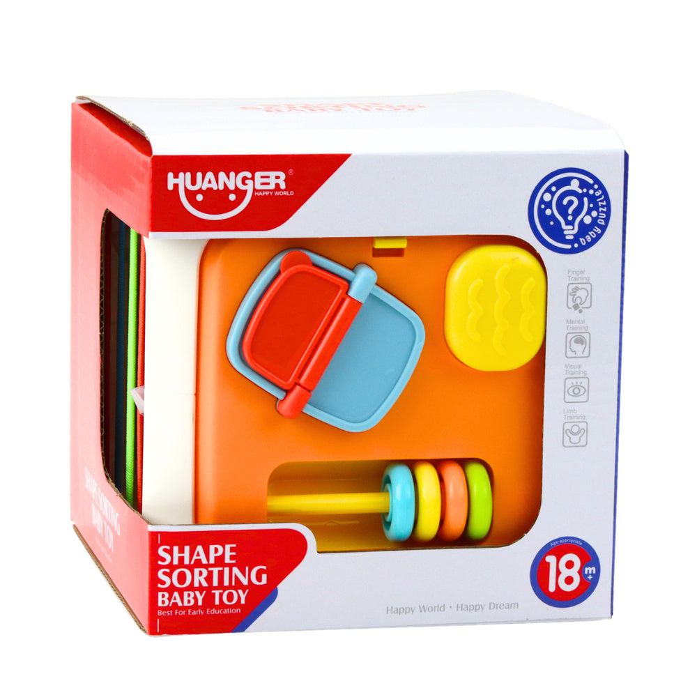 Senzorická kostka sorter s elastickými tyčkami barevná