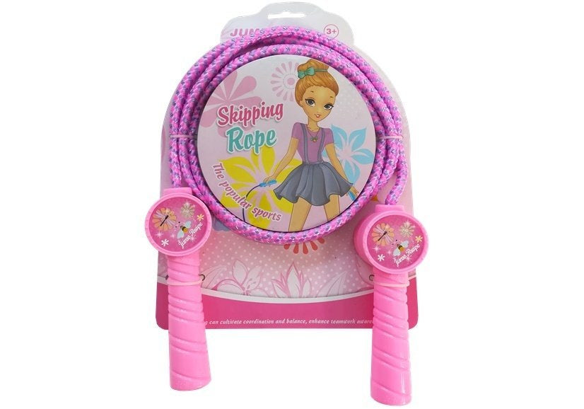 Skákací švihadlo pro děti – plastové rukojeti | růžové