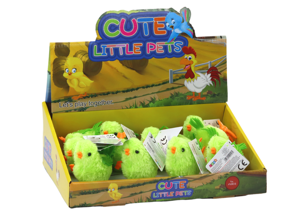 Skákající kuřátko natahovaná hračka – figurka zelená