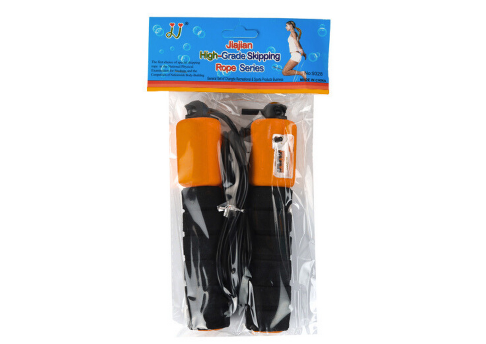 Skakanka s počítadlem 280 cm – nastavitelná fitness černooranžová