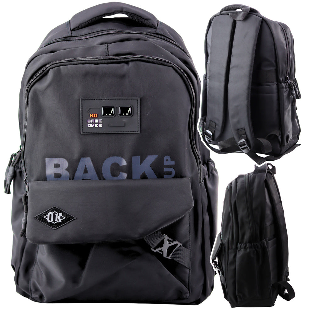 Školní batoh 23L 46cm – 6 kapes černý | Back Up
