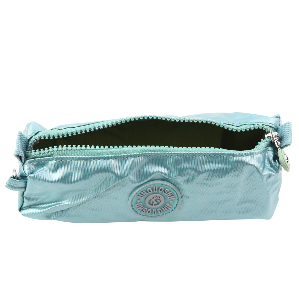 Školní penál jednokomorový se zipem 21,5 cm světle zelený