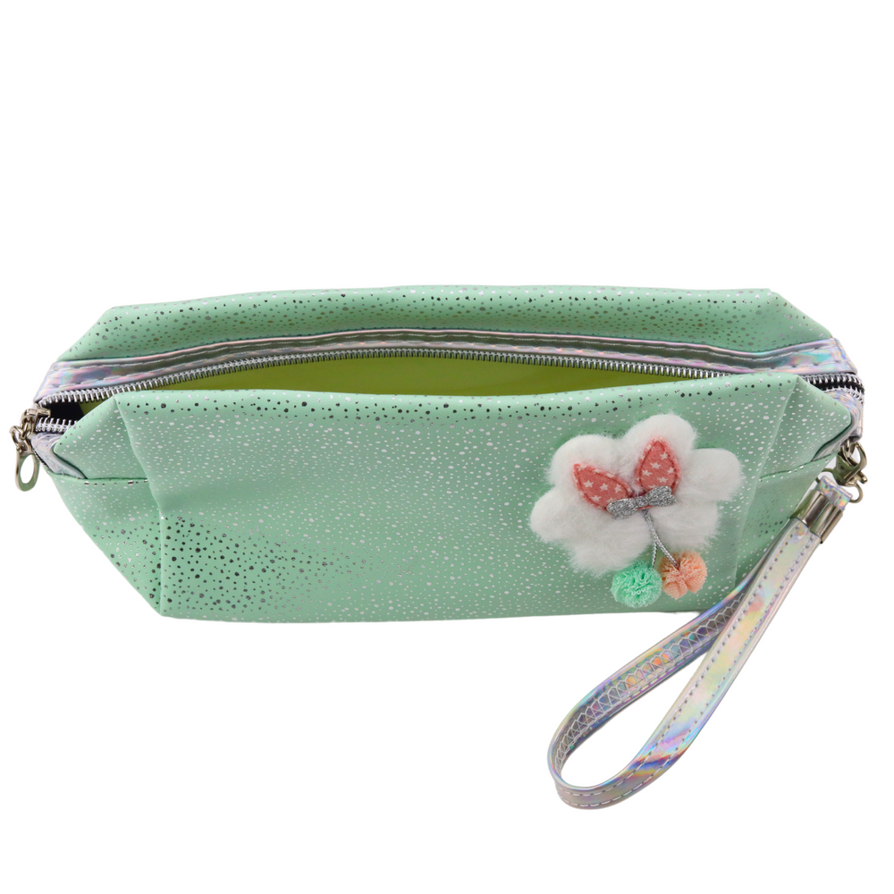 Školní penál kosmetická taštička – s mašličkou | mátový