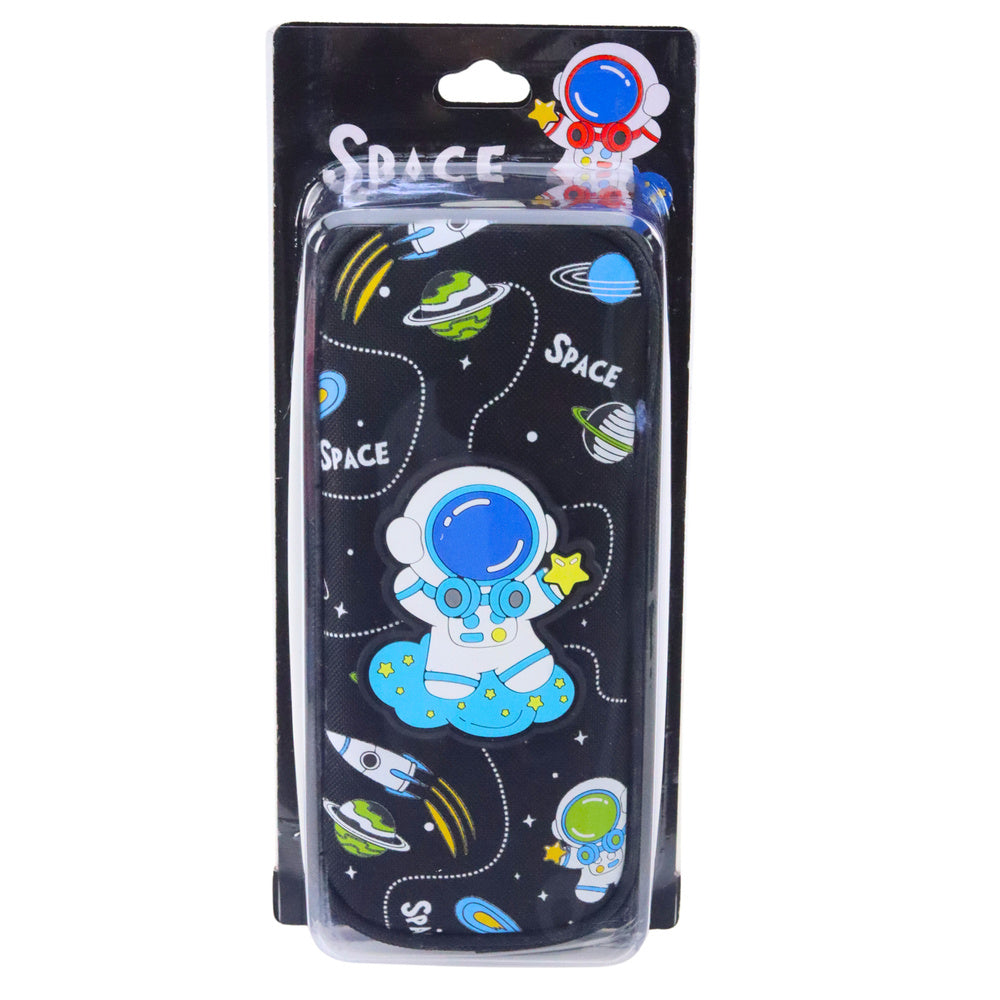 Školní penál kosmonaut dvě kapsy černý