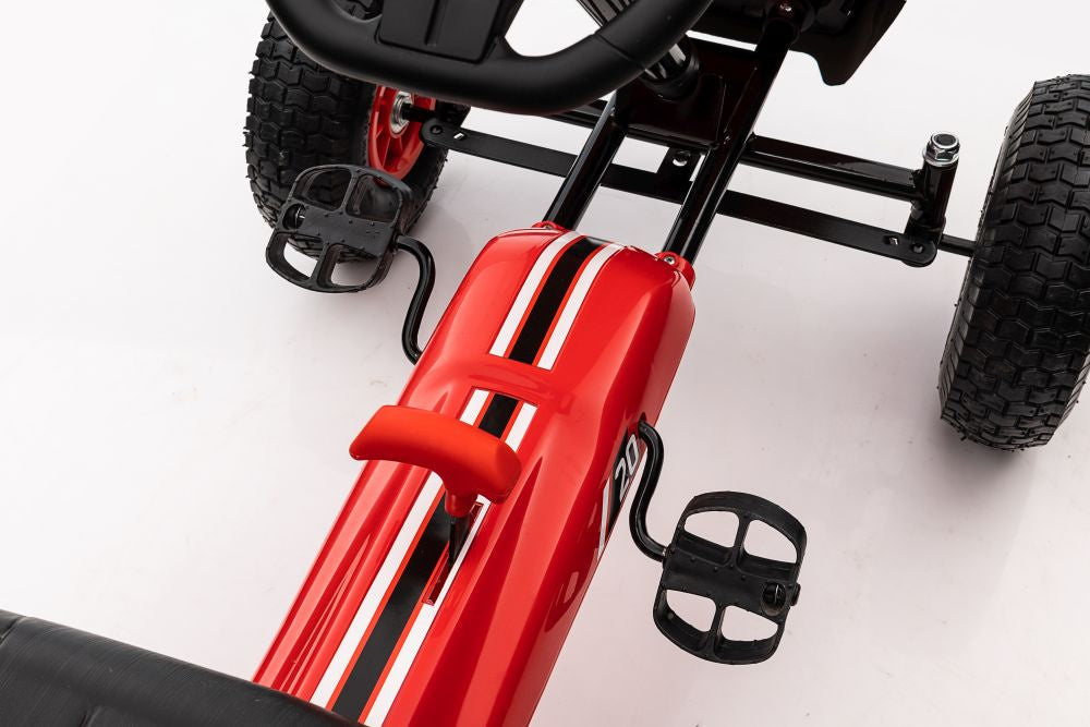 Šlapací gokart G208 – s ručním brzděním a spojkou | červený