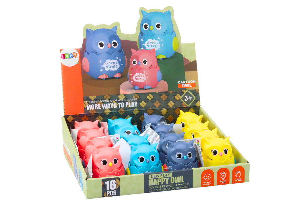 Sova s frikčním pohonem pro děti 4 barvy 8cm