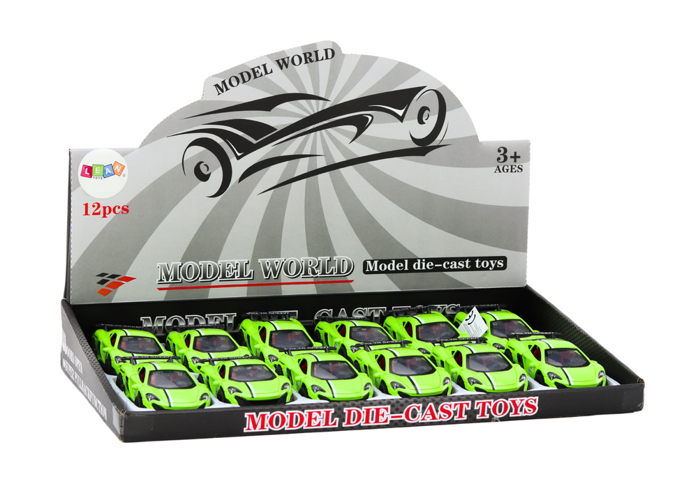 Sportovní autíčko 1:32 s frikčním pohonem a otevíracími dveřmi zelené