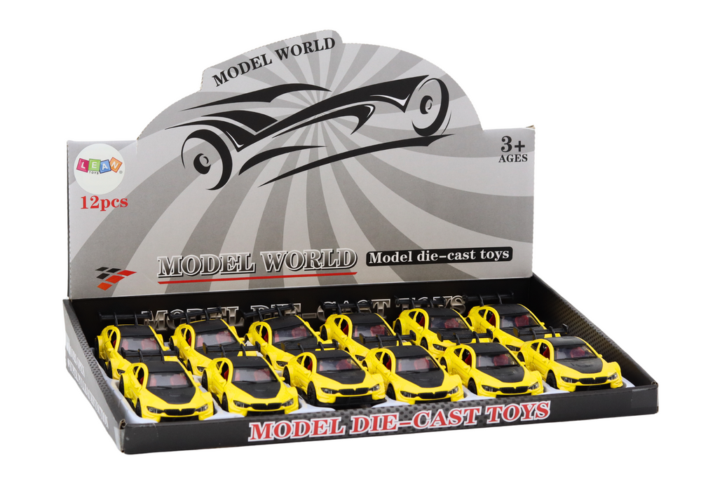 Sportovní autíčko 1:32 s frikčním pohonem kovové žluté