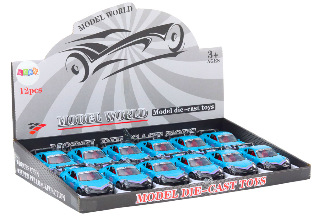 Sportovní autíčko 1:32 s třecím pohonem kovové tyrkysové