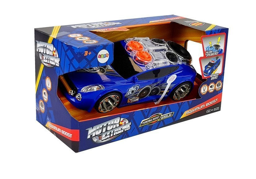 Sportovní auto DJ s reproduktory na střeše hudba světla