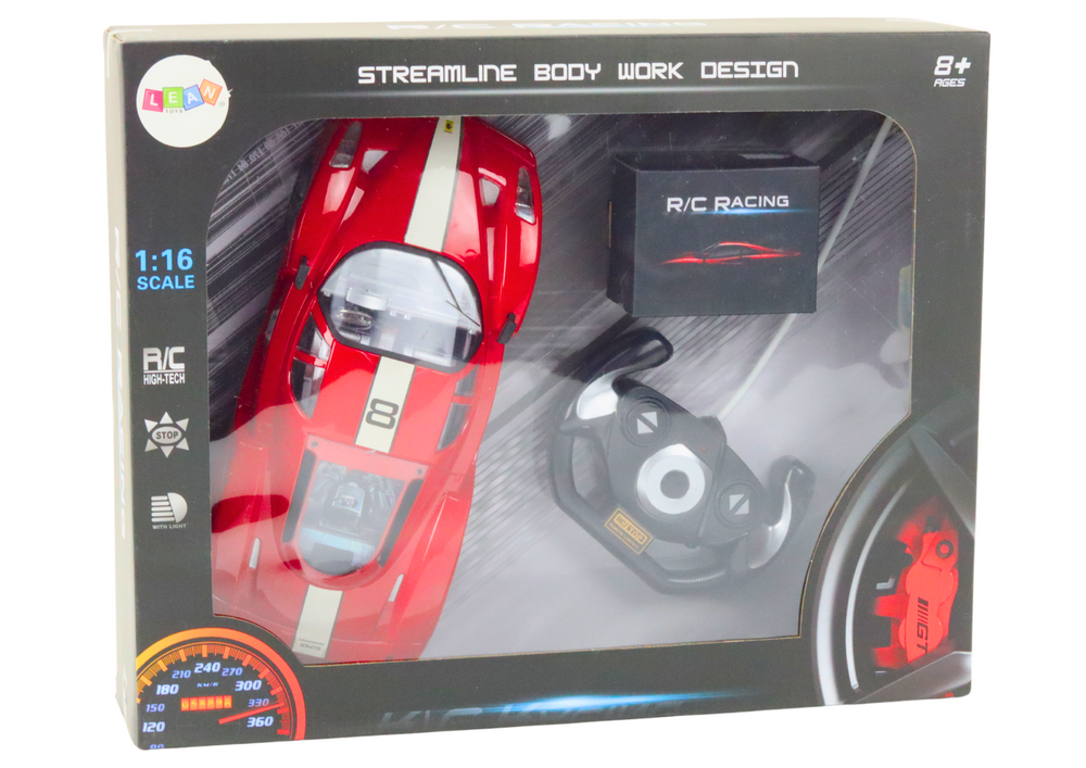 Sportovní auto na dálkové ovládání 1:16 s pilotem červené