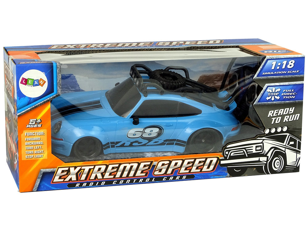 Sportovní auto na dálkové ovládání 1:18 s náhradním kolem modré