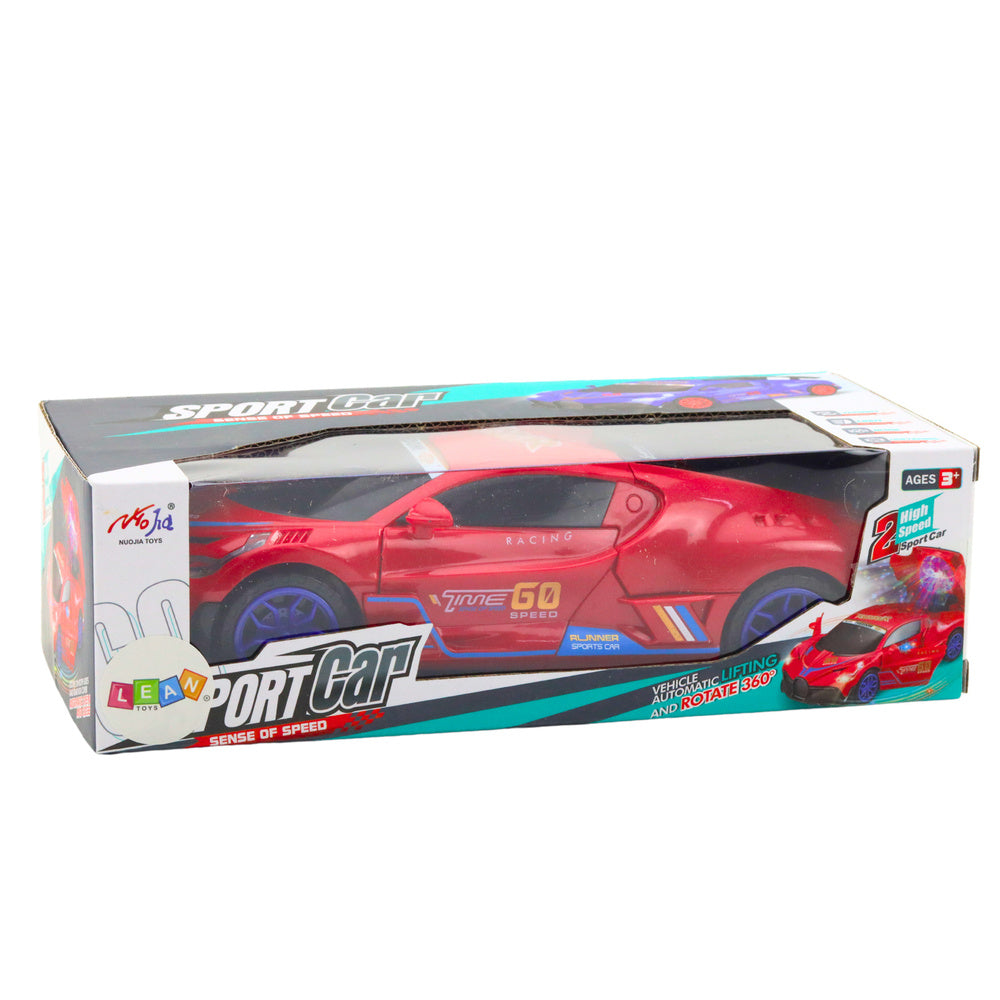 Sportovní auto se senzorem překážek LED koule otáčení 360° červené