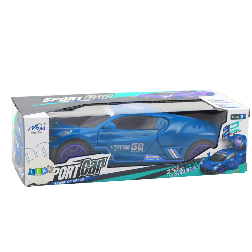 Sportovní auto se senzorem překážek LED koule otáčení 360° modré