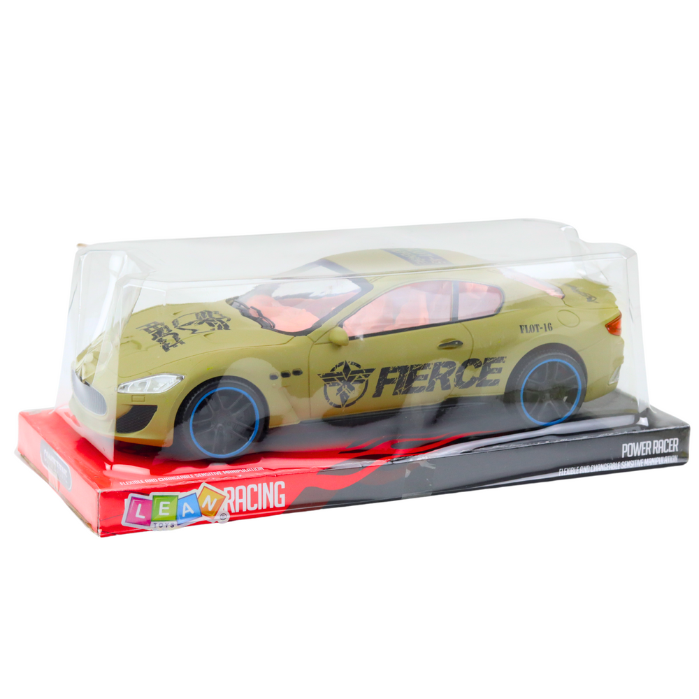 Sportovní závodní auto s pohonem zadních kol khaki