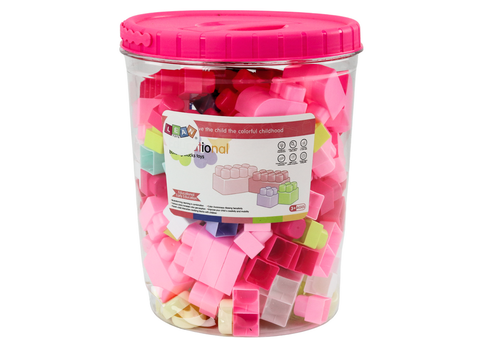 Stavební kostky v kbelíku edukační velké barevné 160 ks