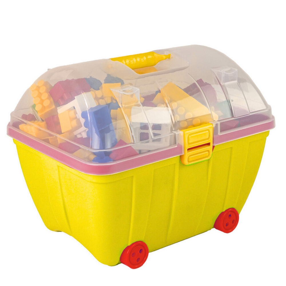 Stavební kostky v kufříku 180 dílů – pro děti od 2 let žluté