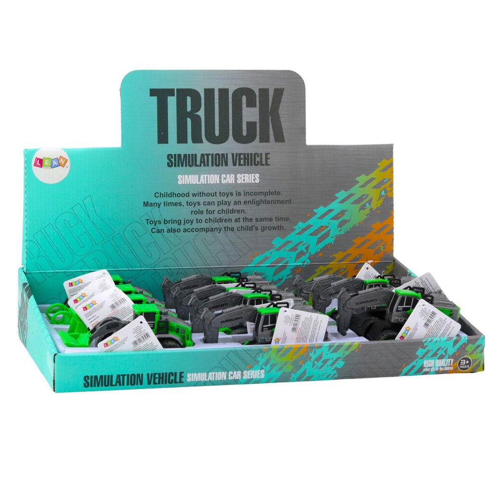 Stavební stroj koparka nakladač buldozer s frikčním pohonem zelený