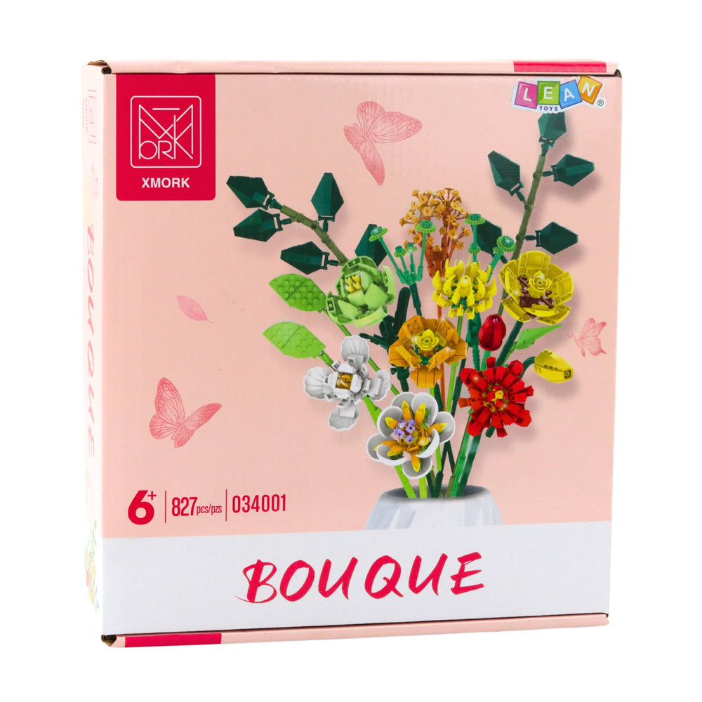Stavebnice dekorativní kytice květů – 827 dílů 15 druhů