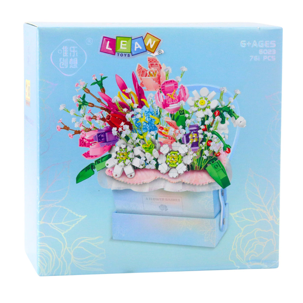 Stavebnice květinová kompozice s LED – 761 dílů v krabičce