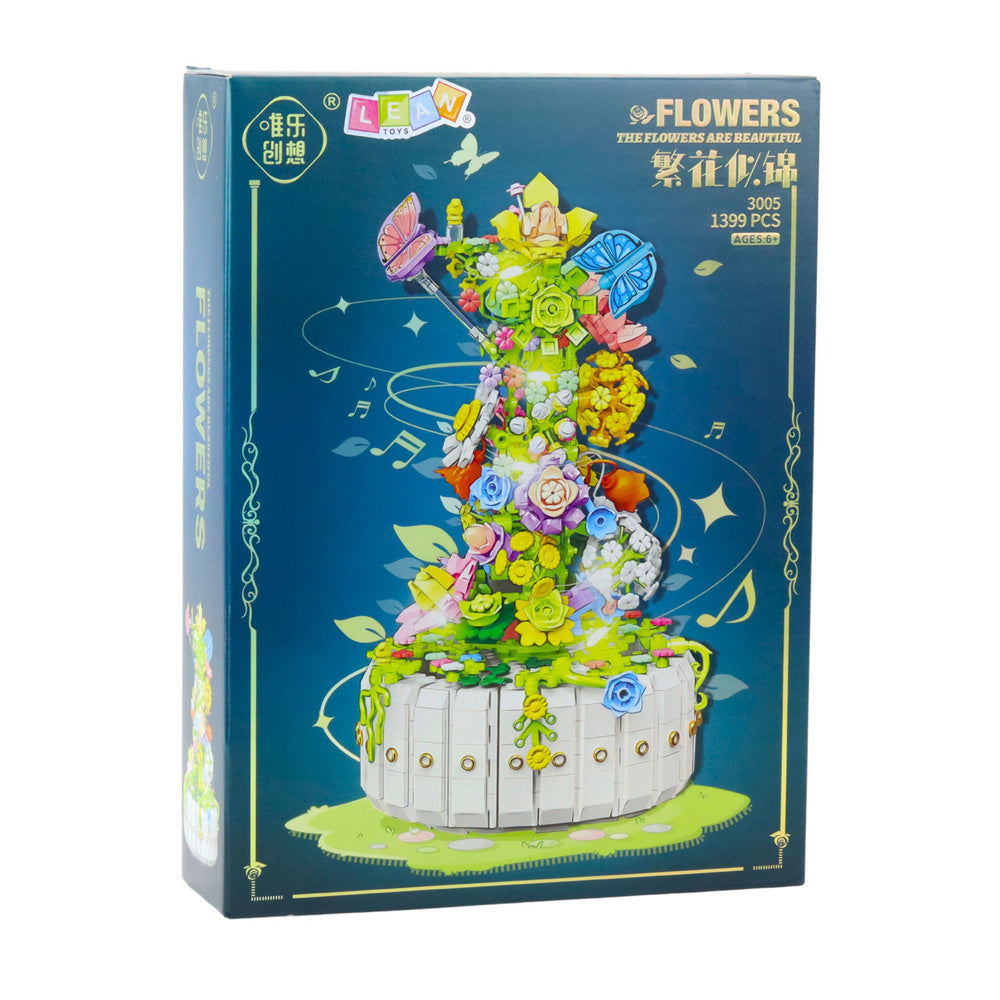 Stavebnice květinová kompozice s motýly – LED 1399 dílů