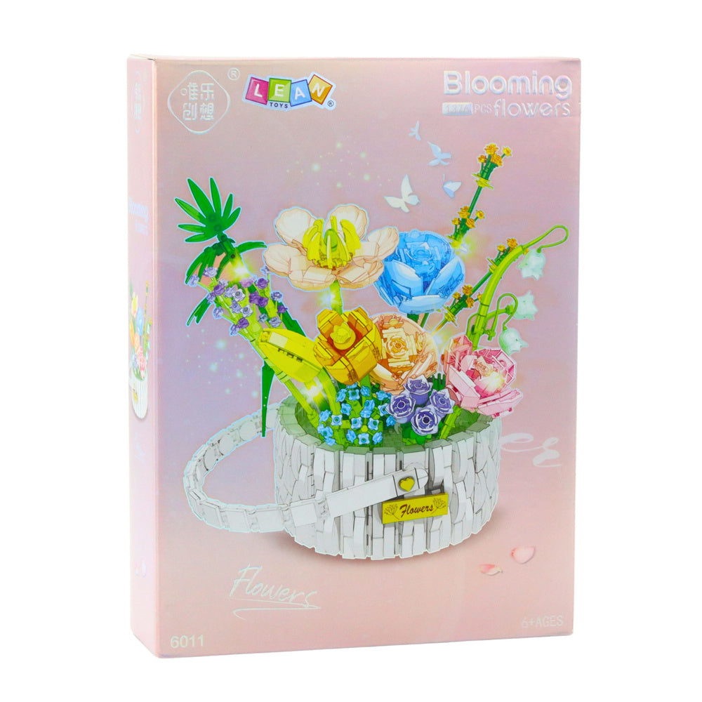 Stavebnice květinový košík s LED – 1376 dílků