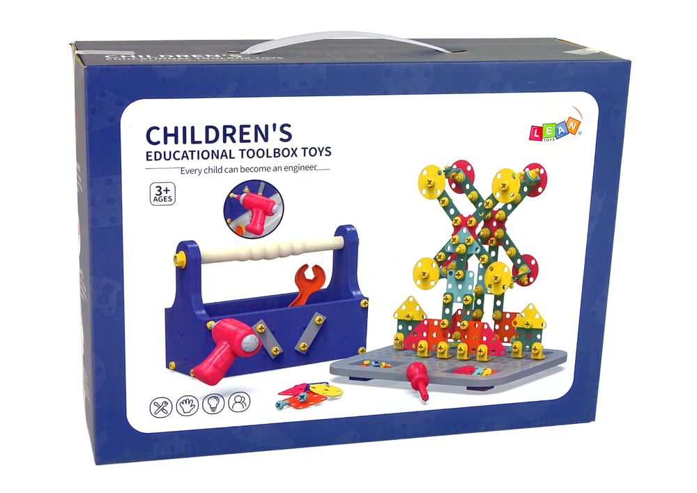 Stavebnice s vrtačkou v kufříku – nářadí pro malé kutily