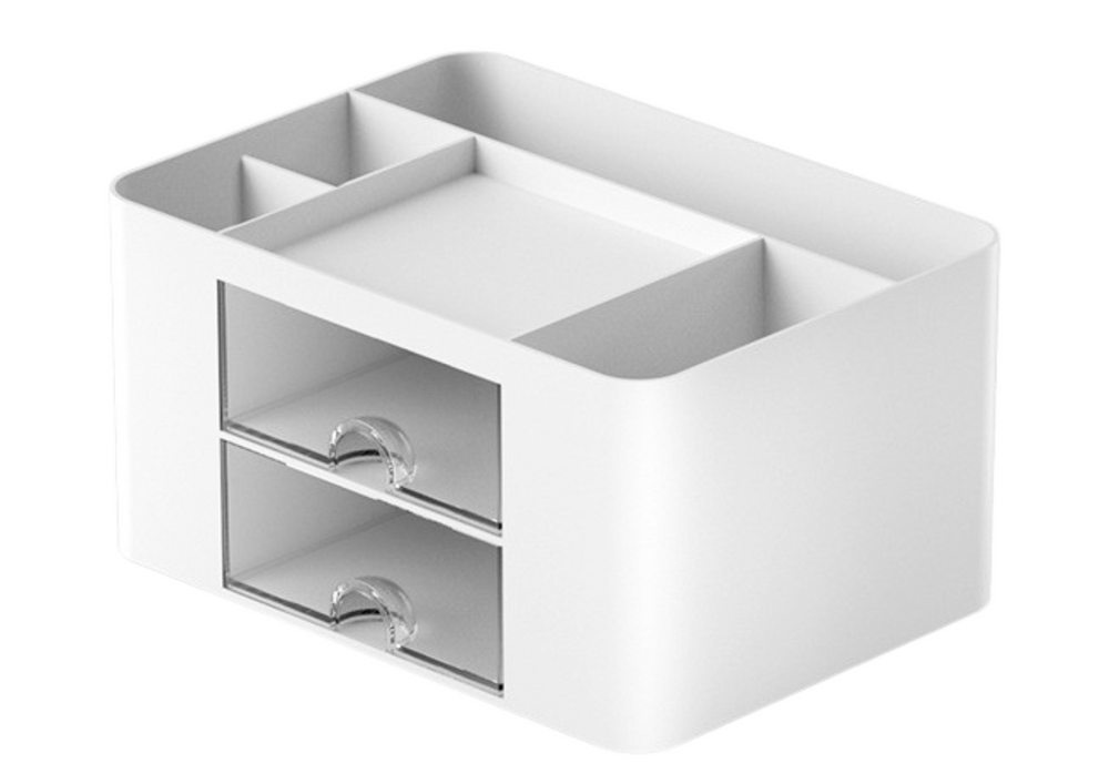 Stolní organizér s přihrádkami a šuplíky bílý