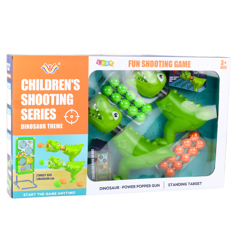 Střelecká sada s terčem a pistolí – dinozaur 20 míčků