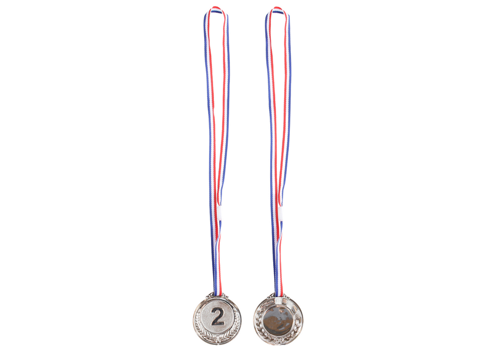 Stříbrný medal druhé místo trofej zinkový 6,5cm