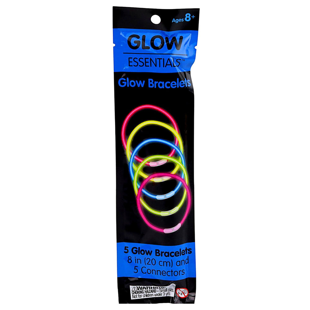 Svítící fluorescenční náramky v tmavě – 5 kusů