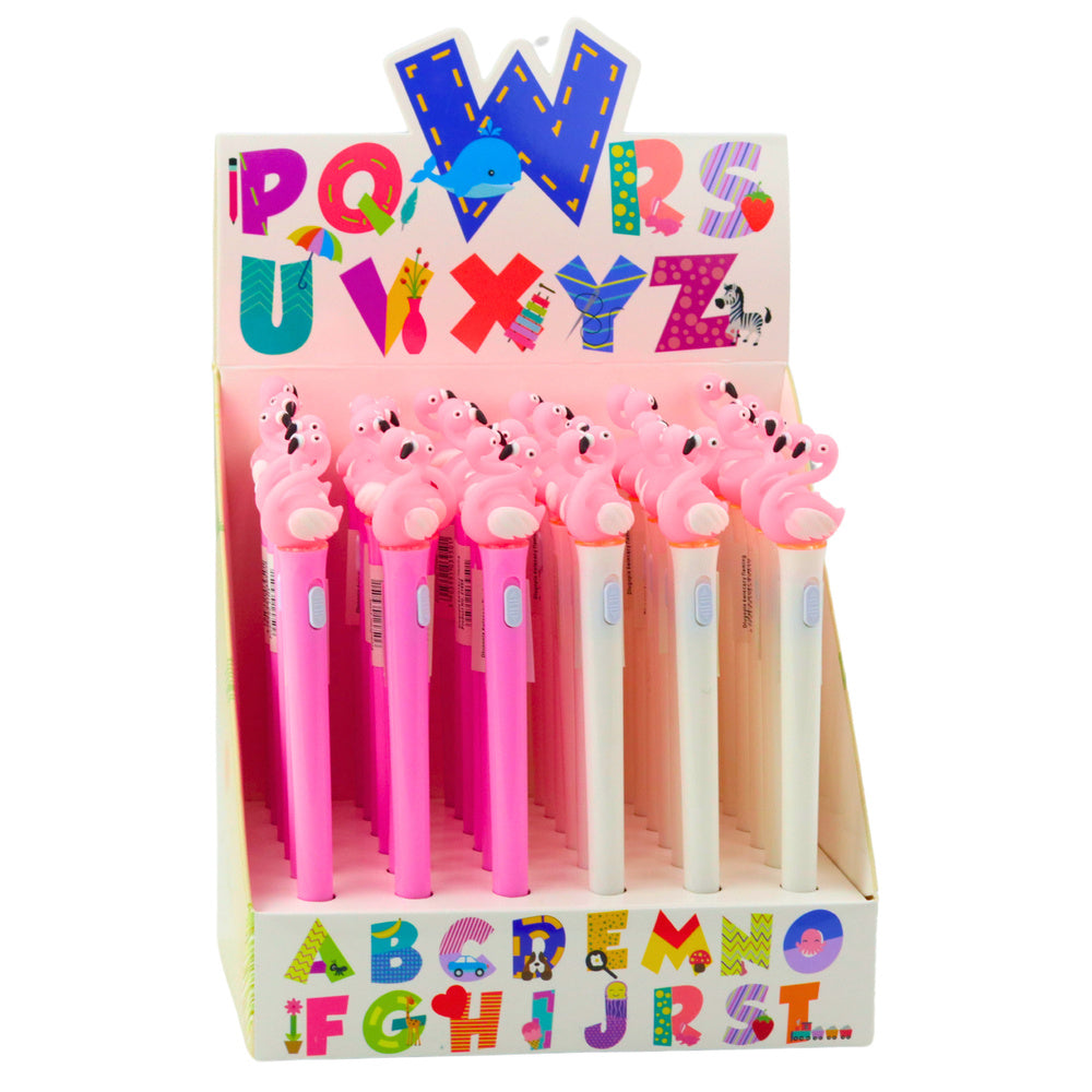 Svítící kuličkové pero s plameňákem a LED světlem 0,7mm