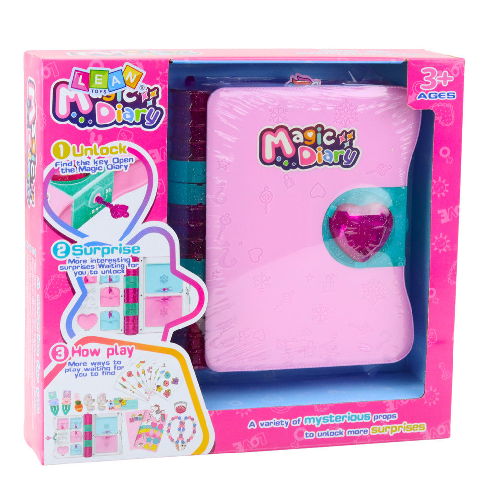 Tajný deník na zámek – s notesem a skrytkami | růžový