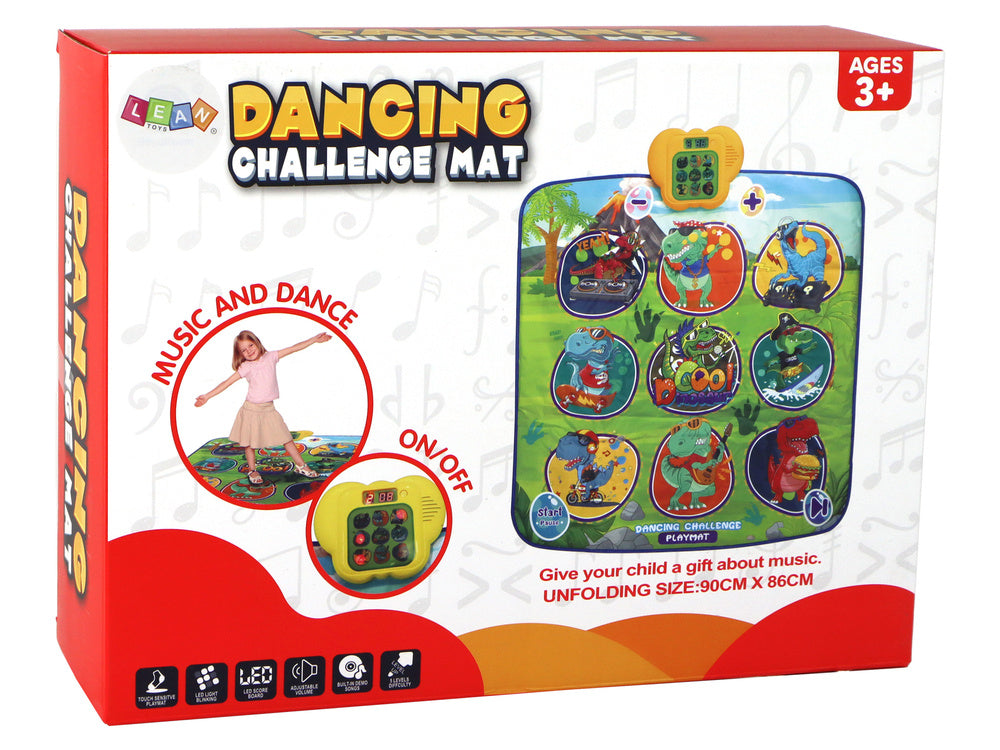 Taneční podložka s dinosaury 90x86cm – s monitorem a světly