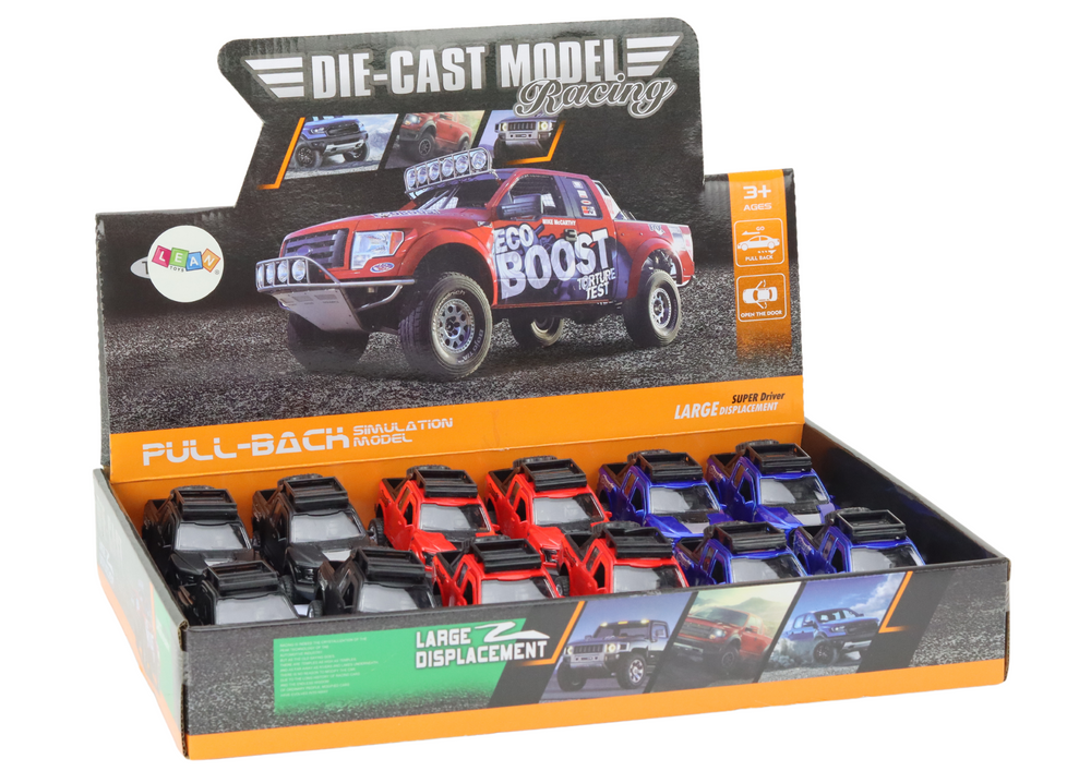 Terénní autíčko s přívěsem – třecí pohon hliník | červené