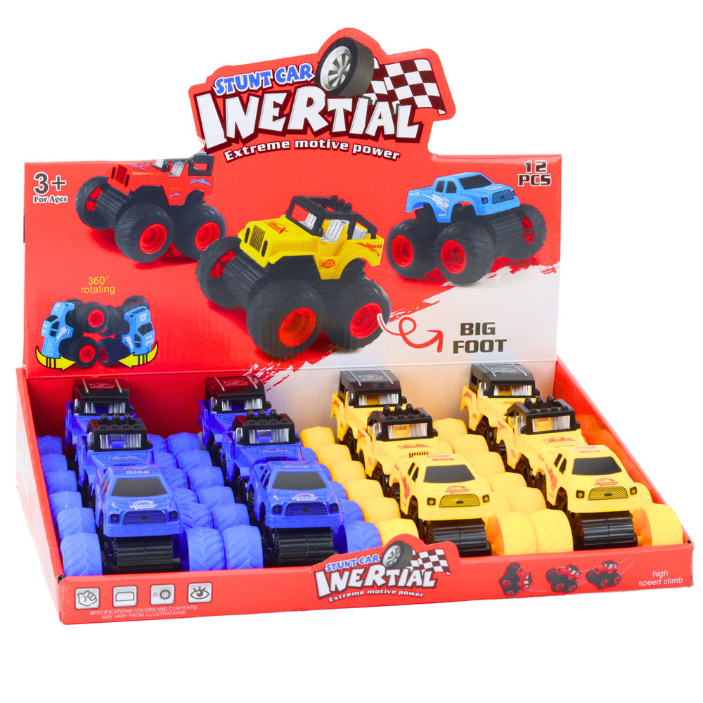 Terénní autíčko se setrvačným pohonem – žluté modré