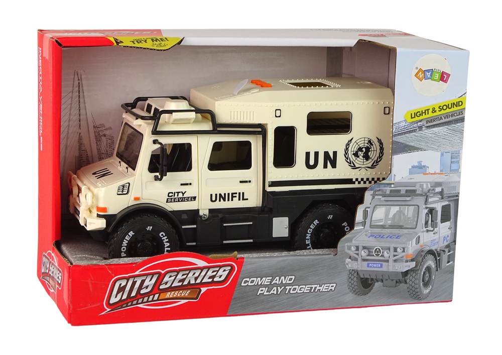 Terénní vozidlo městské služby – s dveřmi světly zvuky | béžové