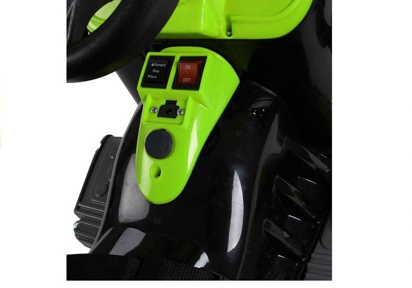 Traktor na akumulator s lžící kopačka zelený