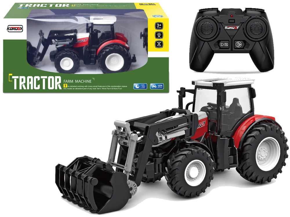 Traktor na dálkové ovládání – 2,4 GHz 1:24 | červený