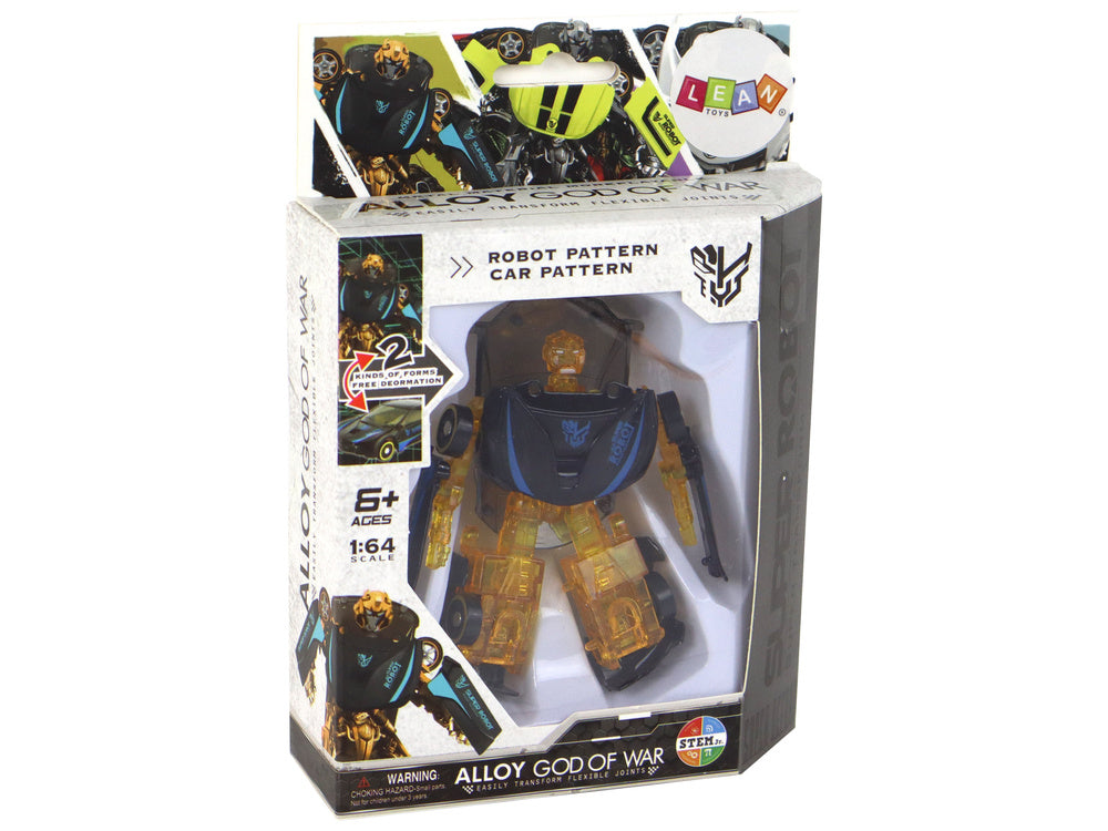 Transformující robot auto 2v1 – měřítko 1:64 | žlutý modrý