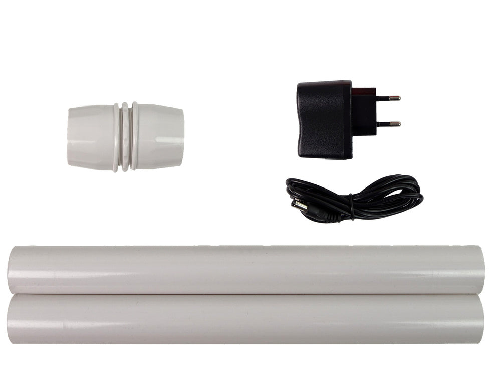 Vánoční lampa lucerna se Santa Clausem – bílá s padajícím sněhem